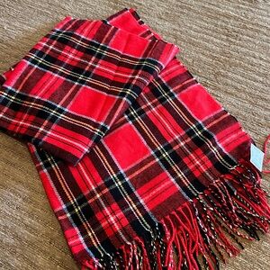 NWT J. Crew Plaid Scarf with Fringe